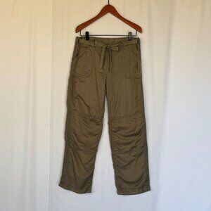 Vintage Y2K DKNY Pure Linen Blend Green Embroidered Straight Leg Utility Pants